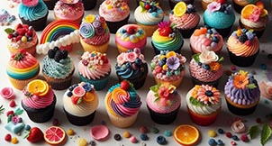 muchos cupcakes en una bandeja